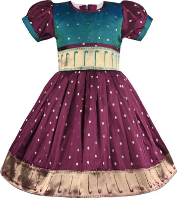 Wishkaro Baby Girls Midi/Knee Length Festive/Wedding Dress(Multicolor, Short Sleeve)