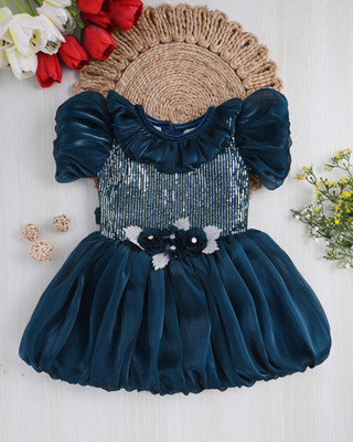 SARDAR DRESSES Baby Girls Midi/Knee Length Party Dress(Multicolor, Cap Sleeve)