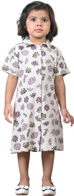 Hubkick Baby Girls Midi/Knee Length Casual Dress(Multicolor, Half Sleeve)
