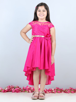 Toy Balloon Kids Girls Midi/Knee Length Party Dress(Green, Sleeveless)