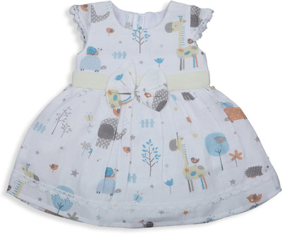 PAESANO ENTERPRISE Baby Girls Midi/Knee Length Festive/Wedding Dress(White, Short Sleeve)