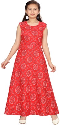 Billion Indi Girls Maxi/Full Length Party Dress(Red, Sleeveless)