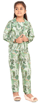 DHIMAHI ENTERPRISE Girls Maxi/Full Length Party Dress(Green, Full Sleeve)