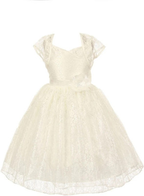 Wish littlle Girls Maxi/Full Length Party Dress(White, Cap Sleeve)