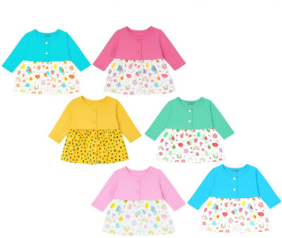 Modern Mama Indi Baby Girls Below Knee Casual Dress(Multicolor, Full Sleeve)