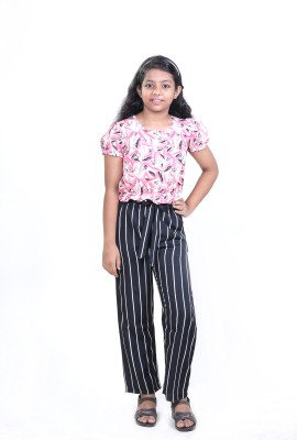 Kehuke Girls Casual Top Pyjama(Pink)