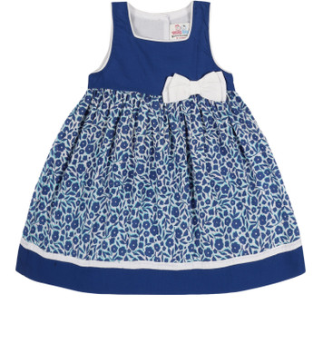 YOUNG BIRDS Indi Baby Girls Midi/Knee Length Casual Dress(Dark Blue, Sleeveless)