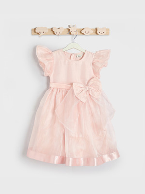 JUNIORS by Babyshop Girls Midi/Knee Length Casual Dress(Pink, Cap Sleeve)