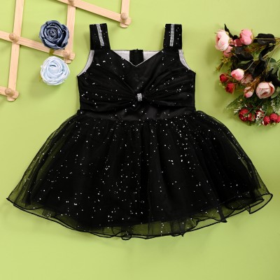 creative creation Girls Midi/Knee Length Festive/Wedding Dress(Black, Sleeveless)
