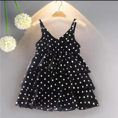 Kapidwaja Indi Girls Midi/Knee Length Casual Dress(Black, Sleeveless)