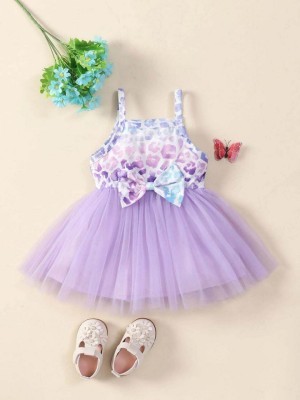 PURNKAMAAY TRENDZ Girls Midi/Knee Length Party Dress(Multicolor, Sleeveless)