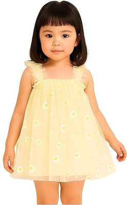 SiddatKidDaisy Girls Above Knee Party Dress(Multicolor, Sleeveless)