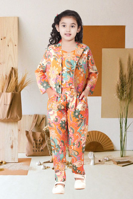 Amreliya Enterprise Girls Looney Toons Casual Top Pant(ORANGE)