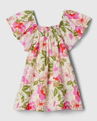 GAP Indi Girls Above Knee Casual Dress(Multicolor, Short Sleeve)