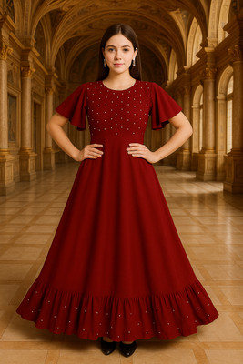 vrajraj Anarkali Gown(Maroon)