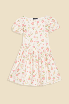 Allen Solly Girls Midi/Knee Length Casual Dress(White, Short Sleeve)