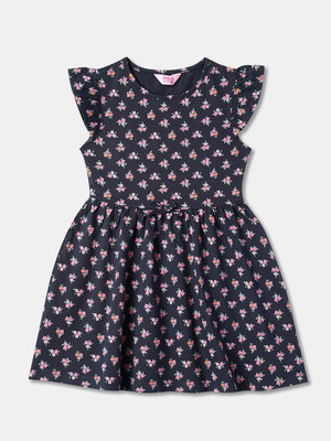 R&B Girls Midi/Knee Length Casual Dress(Pink, Cap Sleeve)
