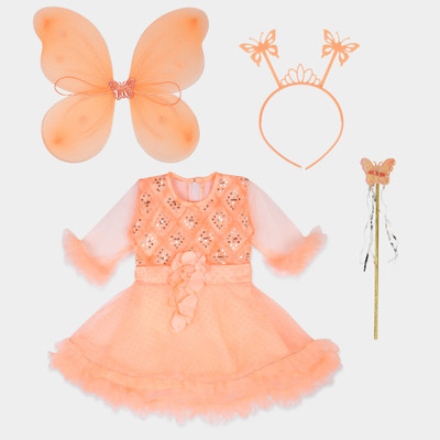 Stylish Collection Baby Girls Midi/Knee Length Festive/Wedding Dress(Multicolor, Full Sleeve)