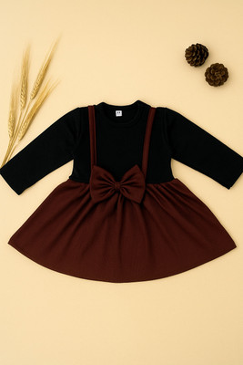 Aziz Collection N/A Baby Girls Midi/Knee Length Festive/Wedding Dress(Black, Full Sleeve)