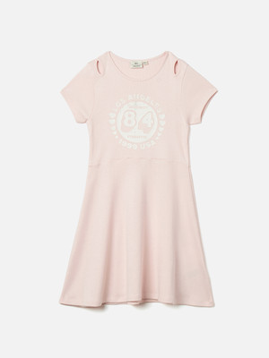 JUNIORS by Babyshop Girls Midi/Knee Length Casual Dress(Pink, Short Sleeve)