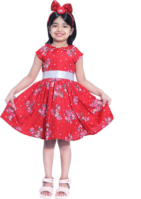 Wish Littles Girls Mini/Short Beach Wear Dress(Multicolor, Cap Sleeve)