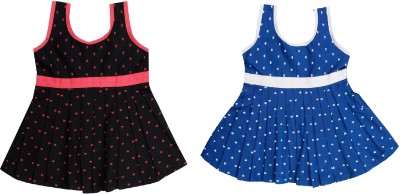 The Creators Baby Girls Midi/Knee Length Casual Dress(Multicolor, Sleeveless)