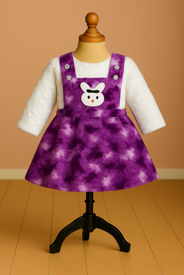 Shine Club Baby Girls Above Knee Party Dress(Purple, Full Sleeve)