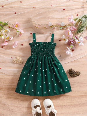 BeautyDresses Baby Girls Midi/Knee Length Festive/Wedding Dress(Green, Sleeveless)