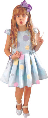 Ksaliya Enterprise Girls Midi/Knee Length Casual Dress(Multicolor, Cap Sleeve)