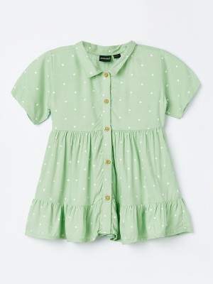 Juniors by Lifestyle Baby Girls Midi/Knee Length Casual Dress(Green, Short Sleeve)