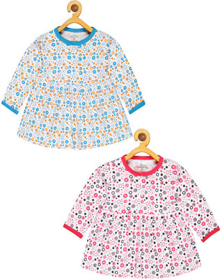 babeezworld Girls Midi/Knee Length Casual Dress(Multicolor, Full Sleeve)