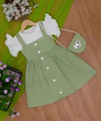 RISANFASHION Baby Girls Calf Length Party Dress(Light Green, Short Sleeve)