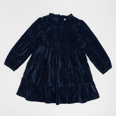 Pantaloons Junior Girls Short/Mid Thigh Casual Dress(Blue, Full Sleeve)