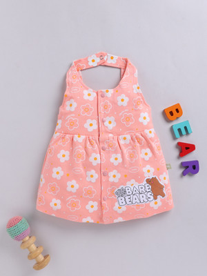 Mom's Love Indi Baby Girls Midi/Knee Length Casual Dress(Pink, Sleeveless)