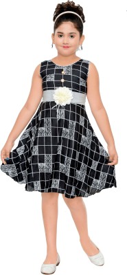 FTC Fashion Girls Midi/Knee Length Casual Dress(Multicolor, Sleeveless)