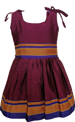 Amba Collection Boutique Baby Girls Midi/Knee Length Festive/Wedding Dress(Purple, Sleeveless)