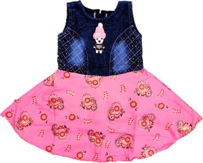 Lilions Baby Girls Midi/Knee Length Casual Dress(Pink, Sleeveless)