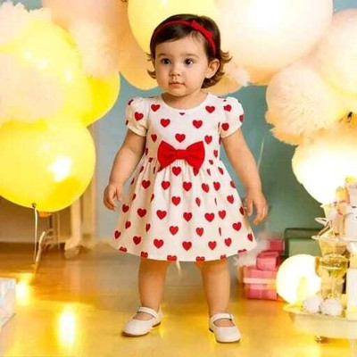 Mullick the designer Baby Girls Midi/Knee Length Casual Dress(White, Full Sleeve)