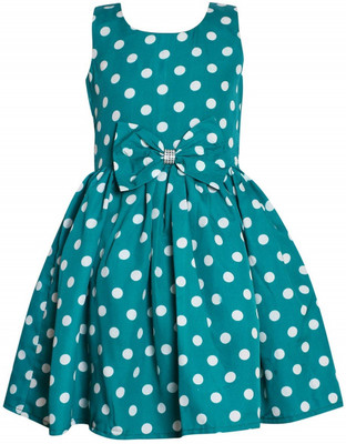 Trefle Girls Midi/Knee Length Casual Dress(Blue, Sleeveless)