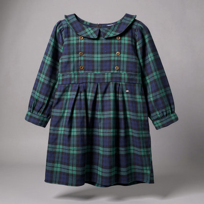 Purple United Kids Girls Midi/Knee Length Casual Dress(Green, Dark Blue, Full Sleeve)