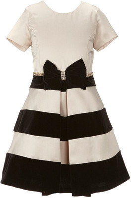 Wish littlle Baby Girls Midi/Knee Length Party Dress(Gold, Half Sleeve)