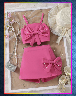 QUITIE Girls Party(Festive) Top Skirt(Pink)
