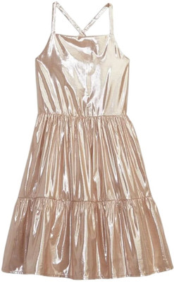 GAP Girls Below Knee Casual Dress(Gold, Sleeveless)