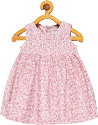 YOUNG BIRDS Indi Girls Midi/Knee Length Casual Dress(Pink, Sleeveless)