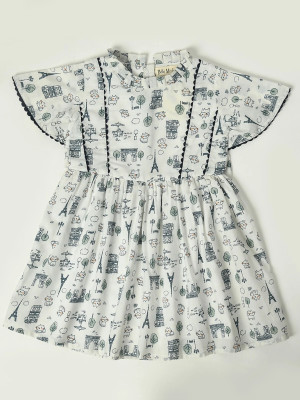 Bella Moda Baby Girls Midi/Knee Length Casual Dress(White, Sleeveless)