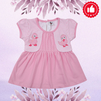 Miss & Chief Baby Baby Girls Midi/Knee Length Party Dress(Pink, Cap Sleeve)