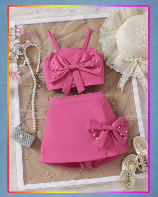 QUITIE Girls Party(Festive) Top Skirt(Pink)