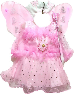 aruna creation Girls Midi/Knee Length Party Dress(Pink, Full Sleeve)