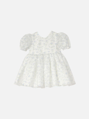 JUNIORS by Babyshop Baby Girls Midi/Knee Length Casual Dress(White, Half Sleeve)