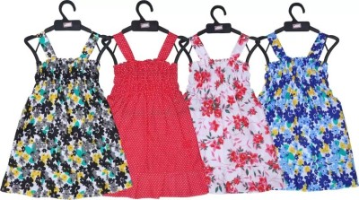 superior lifestyl Baby Girls Midi/Knee Length Casual Dress(Multicolor, Sleeveless)